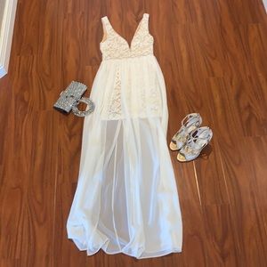 White sheer maxi dress